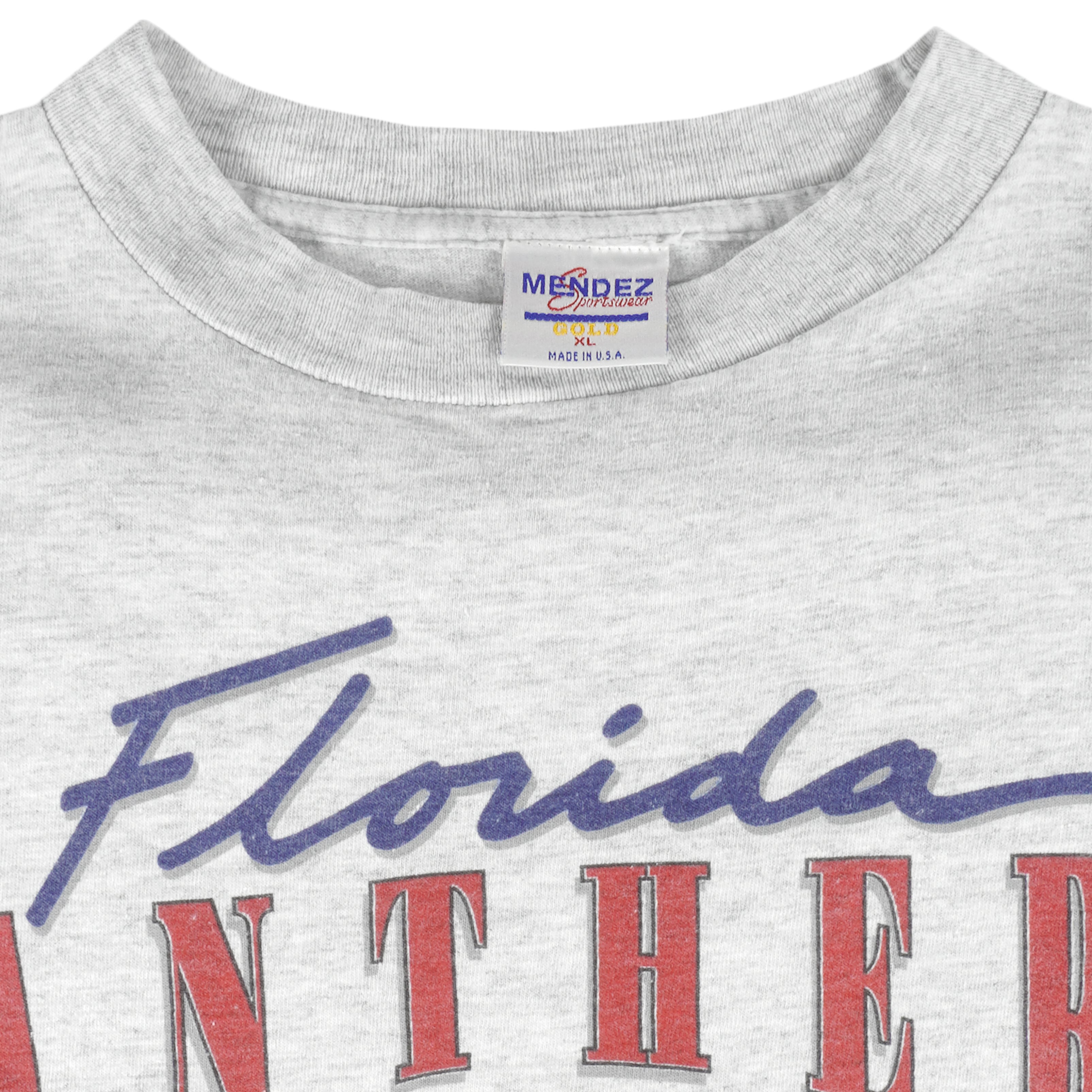 NHL (Mendez) - Florida Panthers Inaugural Season Single Stitch T-Shirt 1993 X-Large Vintage Retro Hockey