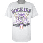 MLB (Tultex) - Colorado Rockies Single Stitch T-Shirt 1993 X-Large Vintage Retro Baseball