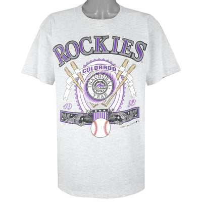 MLB (Tultex) - Colorado Rockies Single Stitch T-Shirt 1993 X-Large