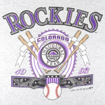 MLB (Tultex) - Colorado Rockies Single Stitch T-Shirt 1993 X-Large Vintage Retro Baseball