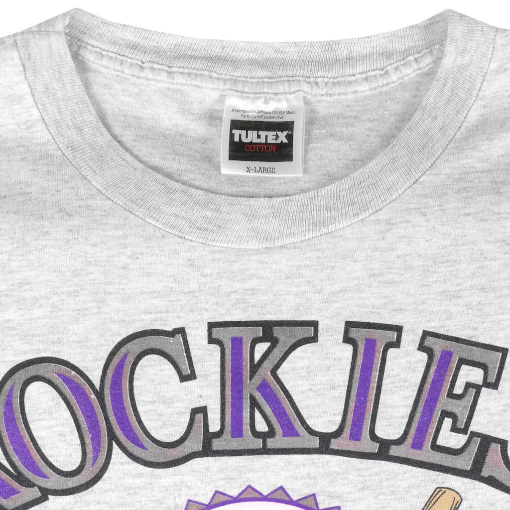 MLB (Tultex) - Colorado Rockies Single Stitch T-Shirt 1993 X-Large Vintage Retro Baseball