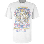 NBA (Salem) - USA Dream Team Olympic Summer Game Caricature T-Shirt 1992 Large Vintage Retro Basketball