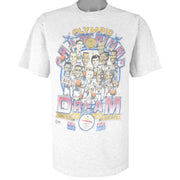 NBA (Salem) - USA Dream Team Olympic Summer Game Caricature T-Shirt 1992 Large Vintage Retro Basketball