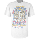 NBA (Salem) - USA Dream Team Barcelona Olympic Game Caricature T-Shirt 1992 Large