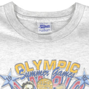 NBA (Salem) - USA Dream Team Olympic Summer Game Caricature T-Shirt 1992 Large Vintage Retro Basketball