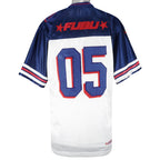 FUBU -  White with Blue 05 Jersey T-Shirt 1990s Medium Vintage Retro