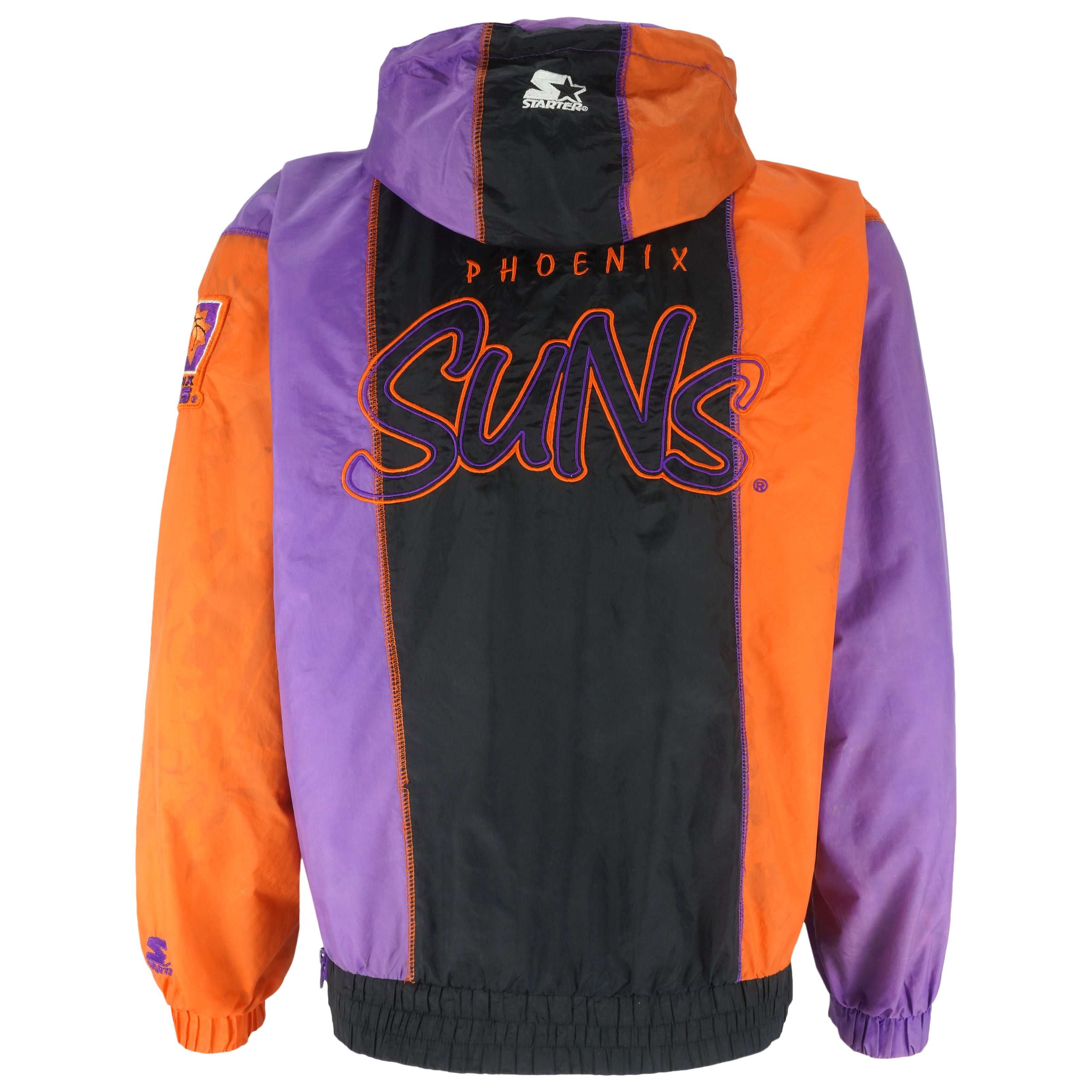 Starter - Phoenix Suns Embroidered Hooded Pullover Jacket 1990s Large Vintage Retro Basketball