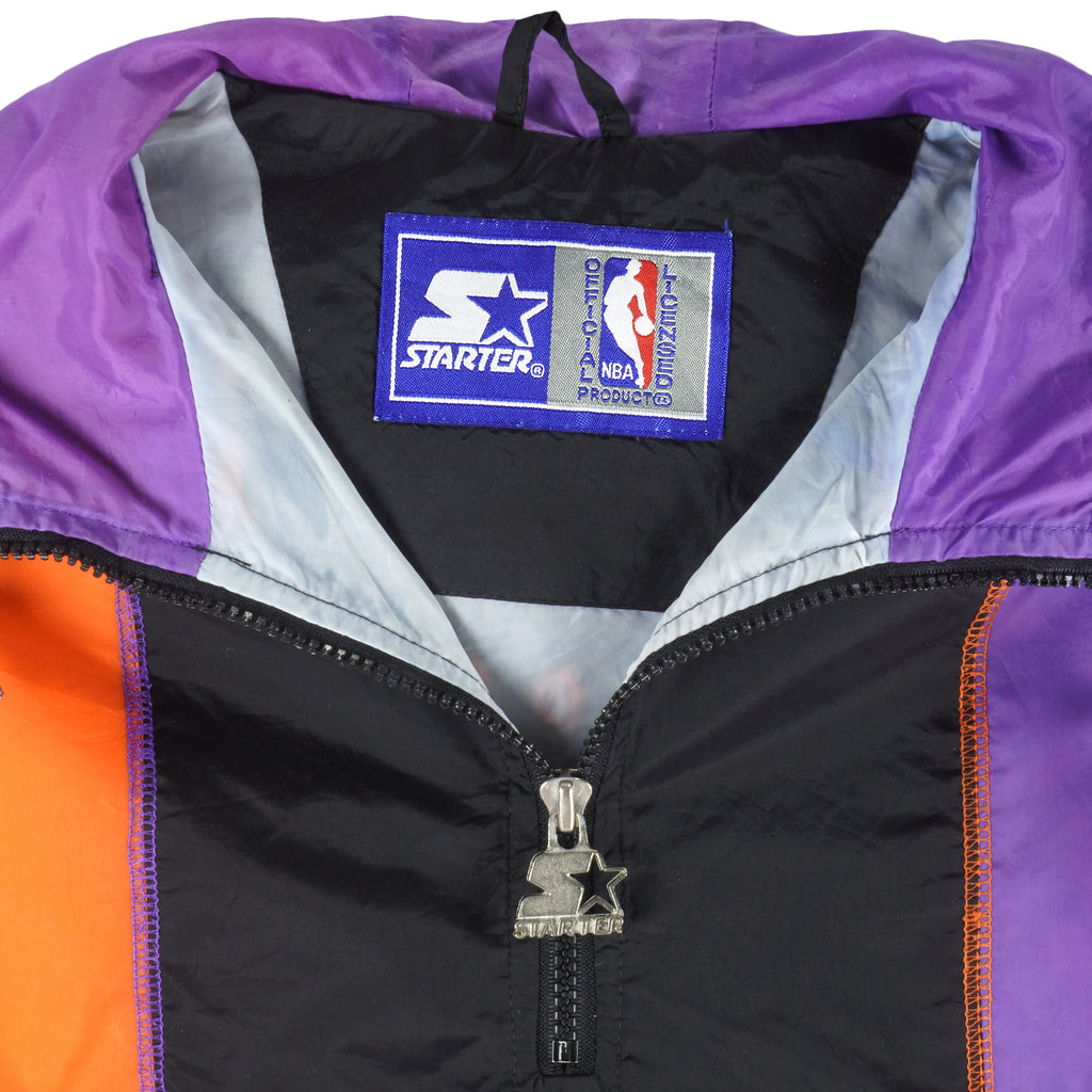 Starter - Phoenix Suns Embroidered Hooded Pullover Jacket 1990s Large Vintage Retro Basketball
