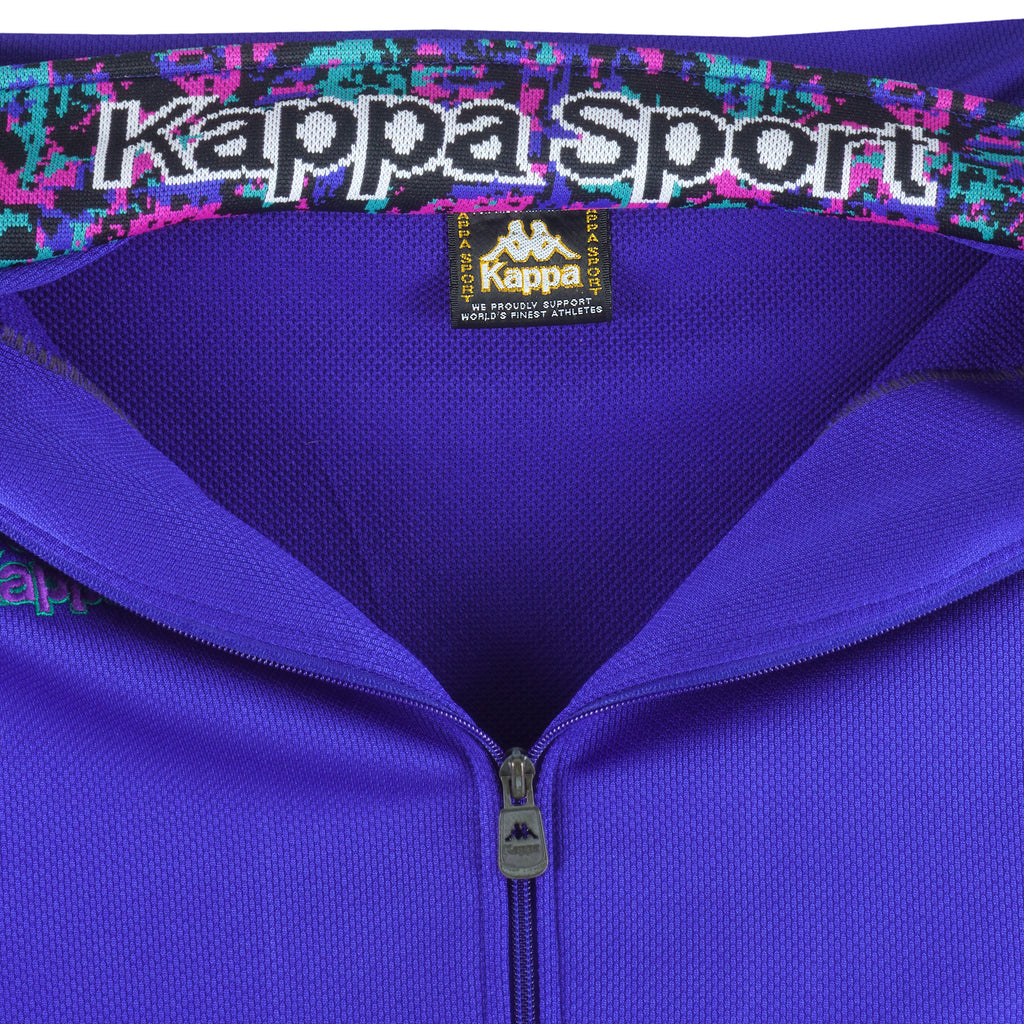 Kappa - Blue Embroidered Japanese Style Track Jacket 1990s Medium Vintage Retro