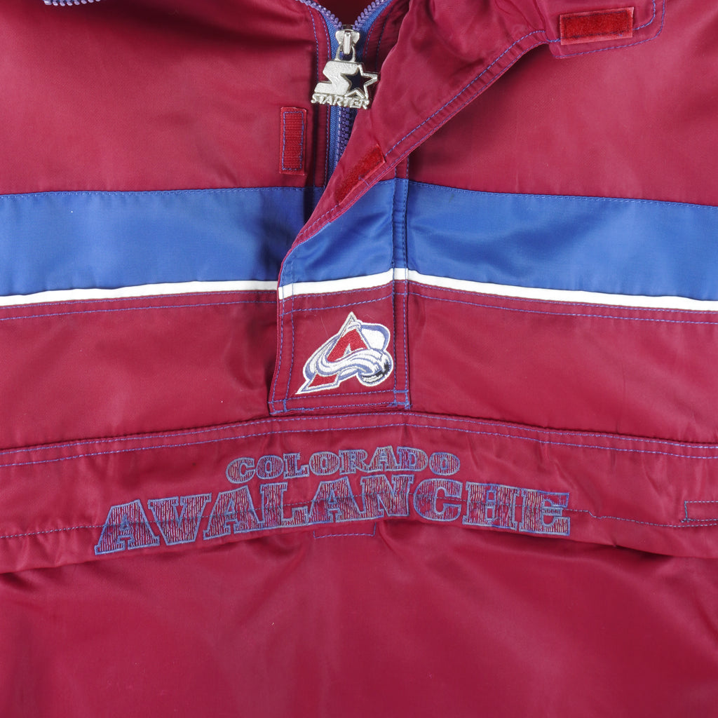 Starter - Colorado Avalanche Spell-Out Pullover Jacket 1990s X-Large Vintage Retro Hockey