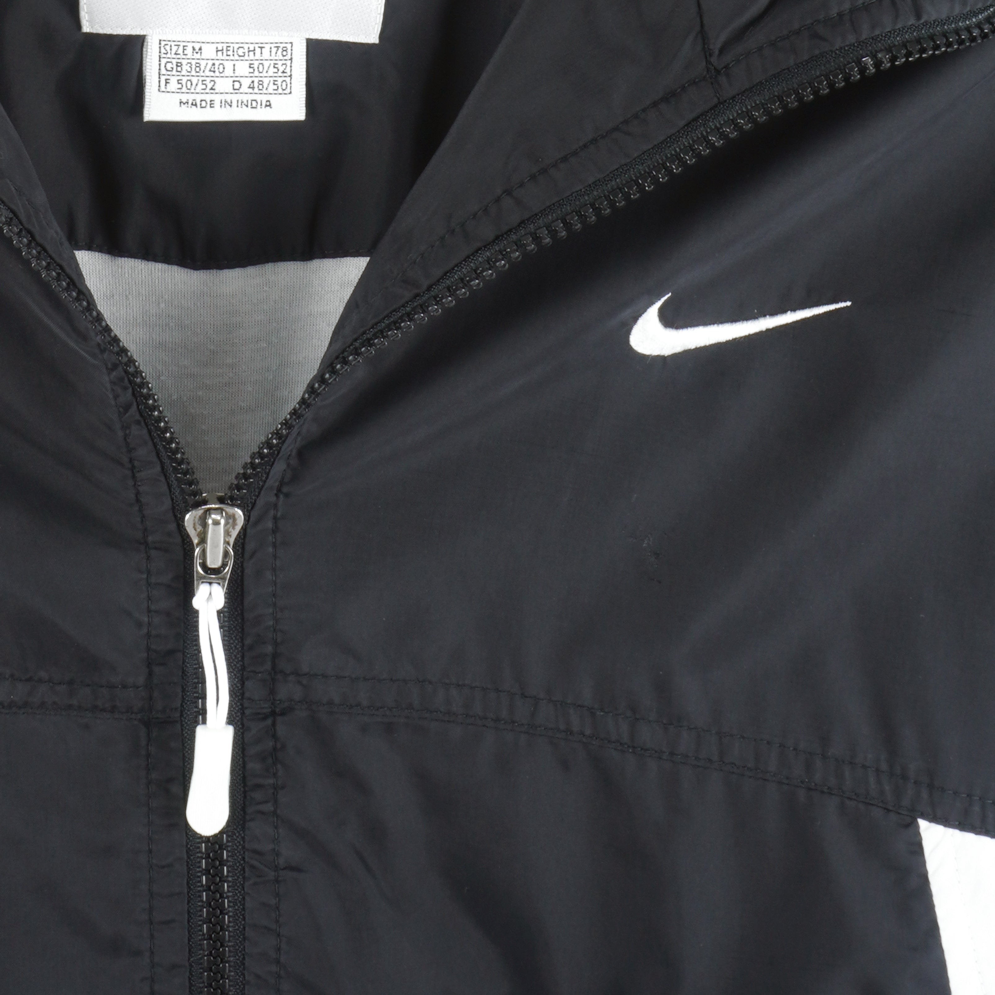 Nike - Black & White Checked Mark Windbreaker 1990s Medium Vintage Retro