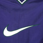 Nike - Blue & Green Swoosh Pullover Windbreaker 1990s X-Large Vintage Retro