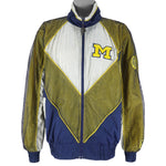 NCAA (Pro Player) - Michigan Wolverines Zip Up Windbreaker 1990s Large Vintage Retro Football College