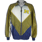 NCAA (Pro Player) - Michigan Wolverines Zip Up Windbreaker 1990s Large Vintage Retro Football College