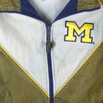 NCAA (Pro Player) - Michigan Wolverines Zip Up Windbreaker 1990s Large Vintage Retro Football College