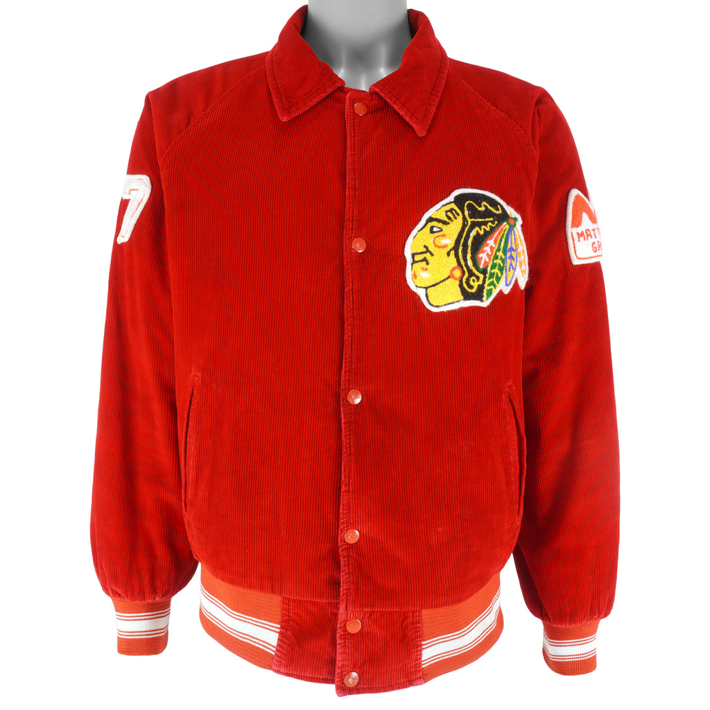 NHL (Canada Sportswear) - Chicago Blackhawks Corrugated Jacket 1980s Large Vintage Retro Hockey