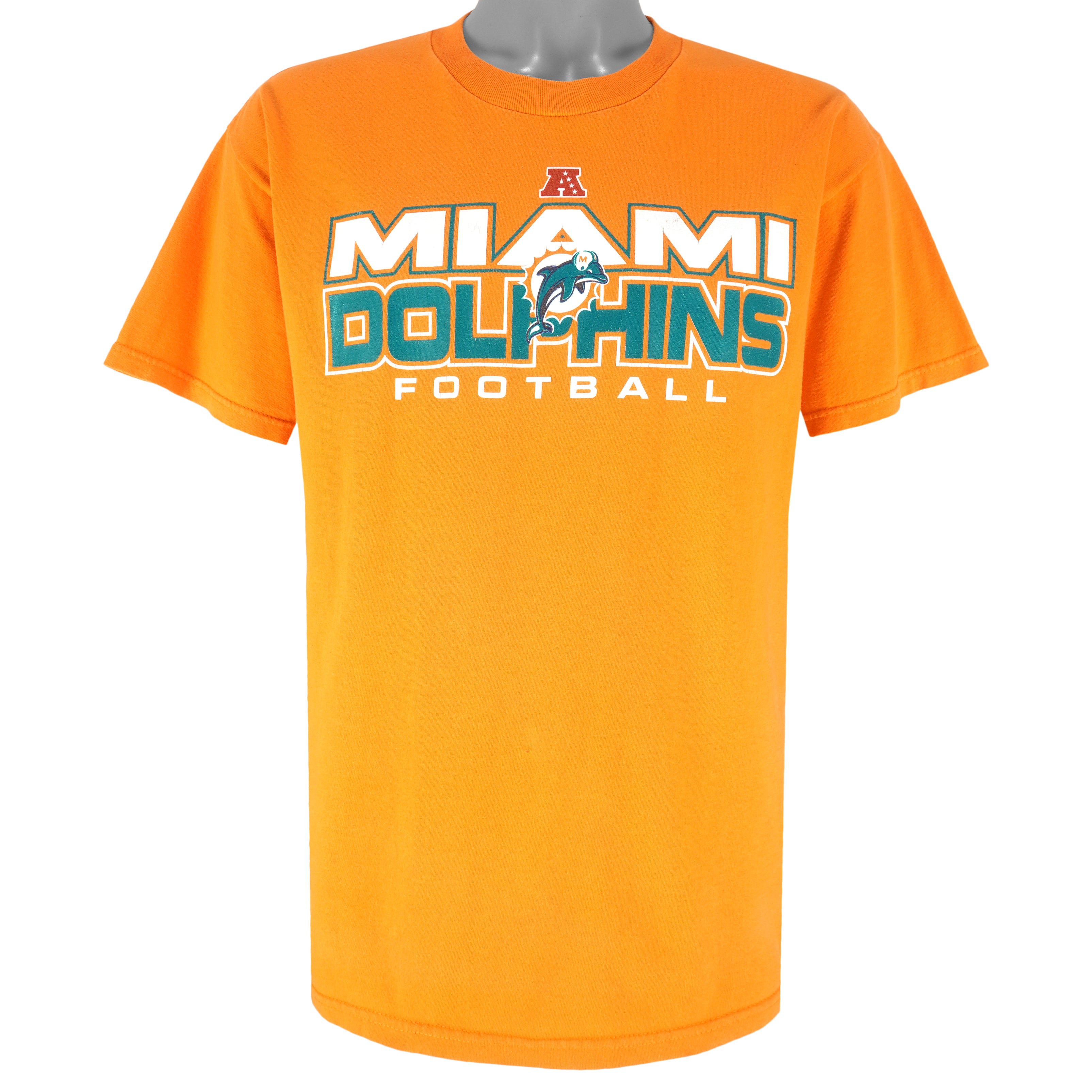 NFL - Orange Miami Dolphins T-Shirt 1990s Large Vintage Retro Football