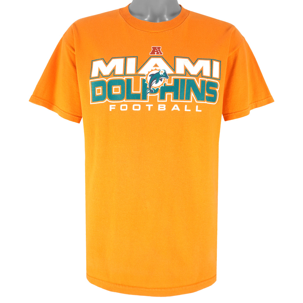NFL - Orange Miami Dolphins T-Shirt 1990s Large Vintage Retro Football