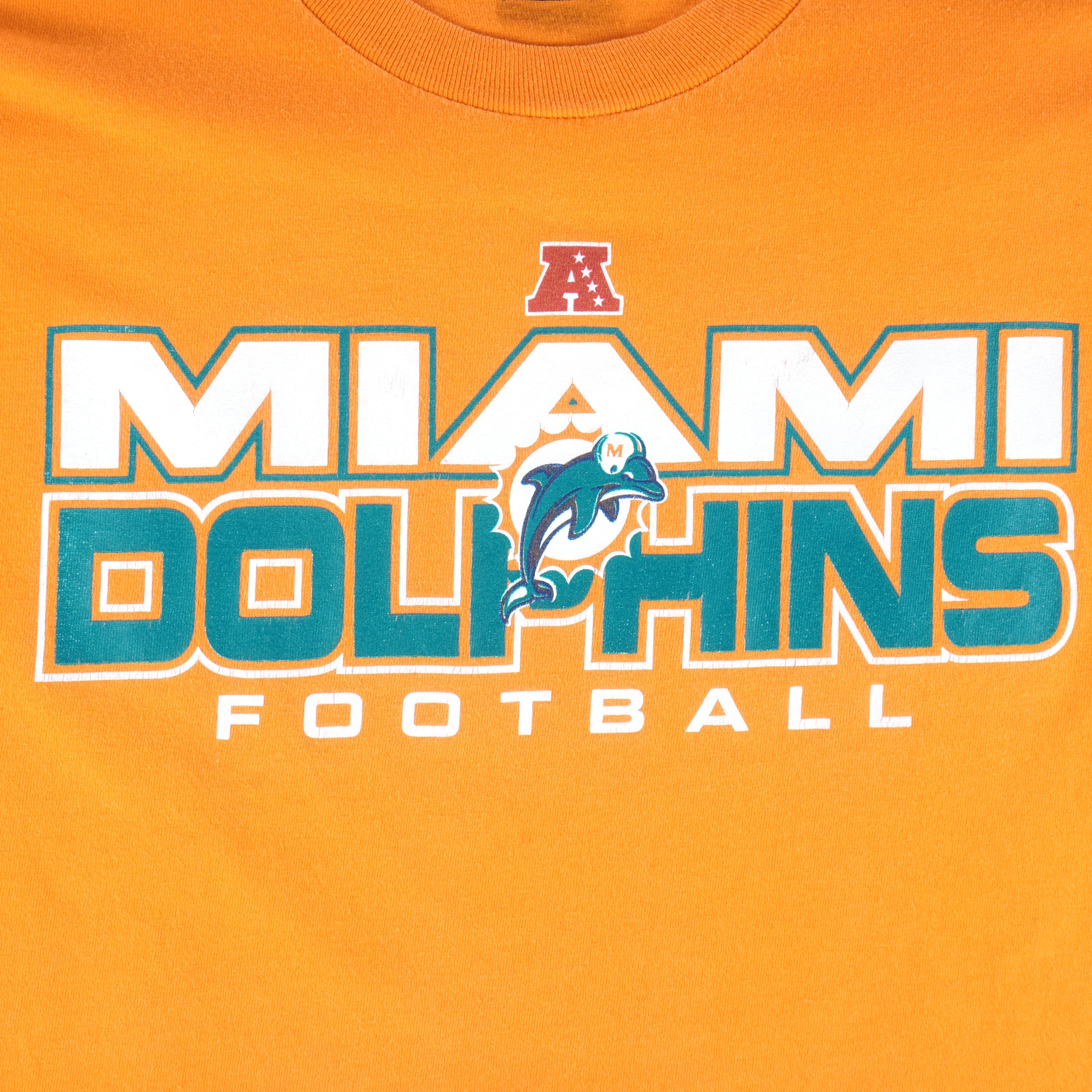 NFL - Orange Miami Dolphins T-Shirt 2000s Large Vintage Retro Football