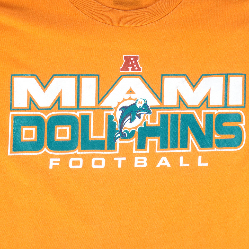 NFL - Orange Miami Dolphins T-Shirt 2000s Large Vintage Retro Football