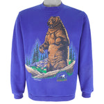 Vintage (Signal Sport) - Grizzly Bear National Wildlife Crew Neck Sweatshirt 1990s Large