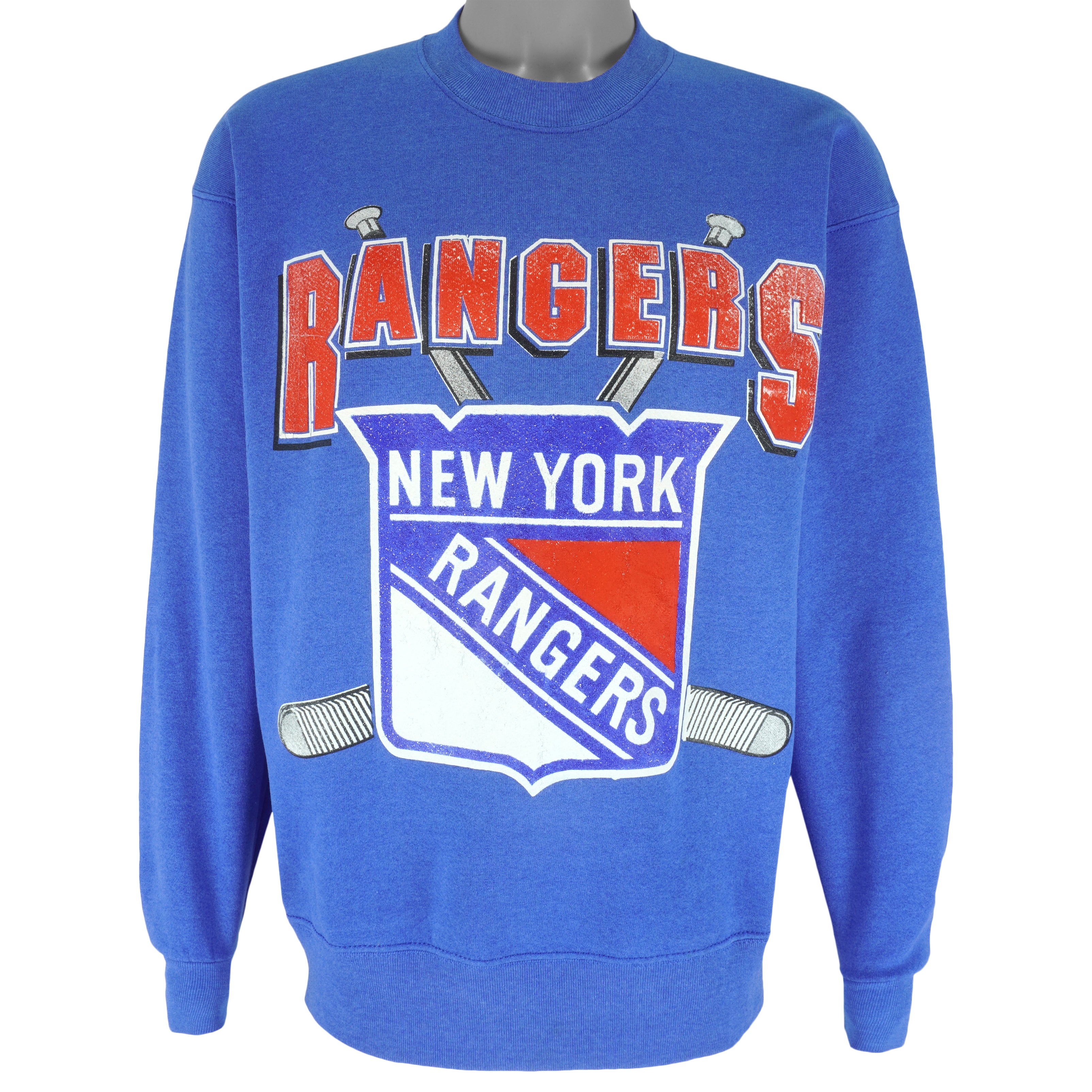 New York Rangers 90's Vintage NHL Crewneck Sweatshirt Red / L