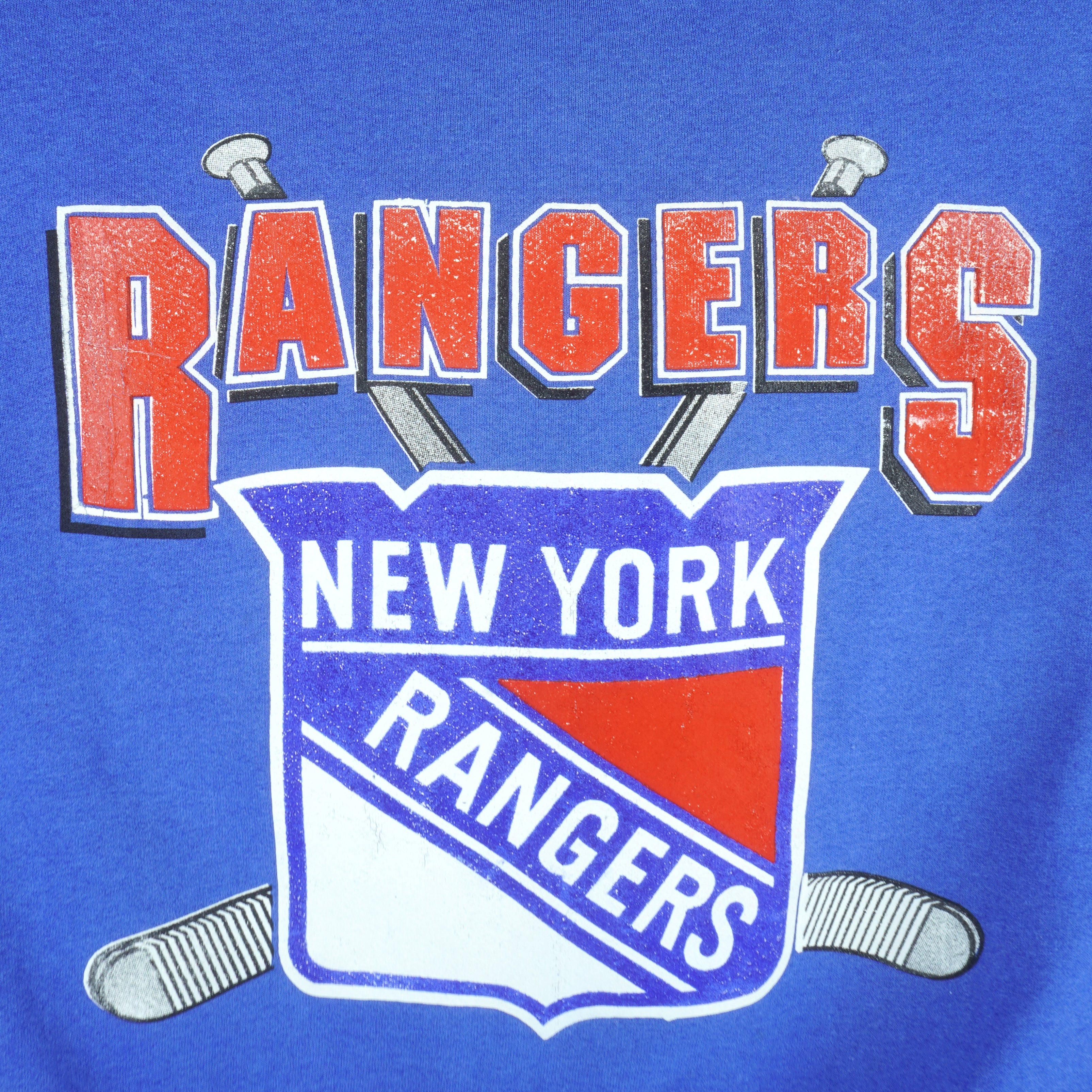 NHL (Lee) - New York Rangers Crew Neck Sweatshirt 1990s Large Vintage Retro Hockey