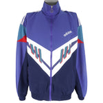 Adidas - Blue Colorway Geometric Sports Track Jacket 1990s Large
