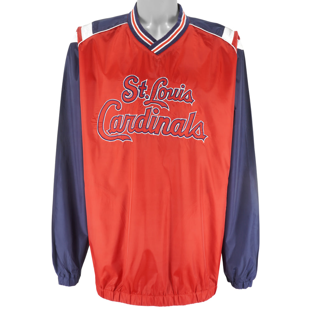 MLB - St. Louis Cardinals Embroidered Pullover Windbreaker 1990s X-Large Vintage Retro Baseball