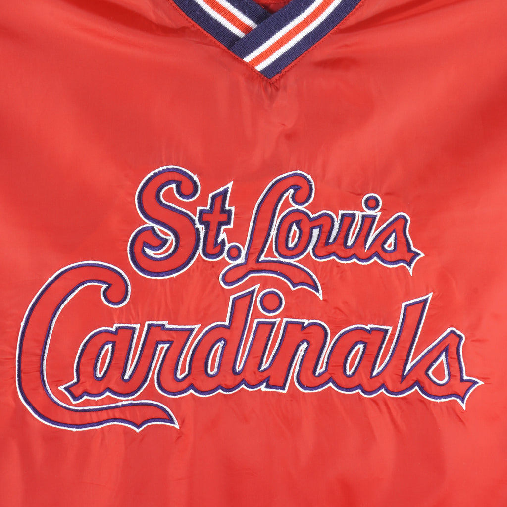 MLB - St. Louis Cardinals Embroidered Pullover Windbreaker 1990s X-Large Vintage Retro Baseball