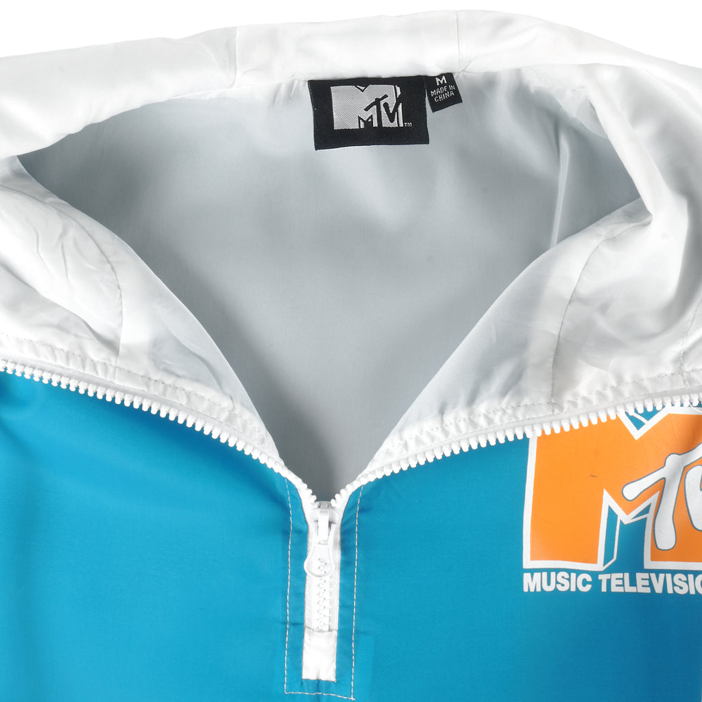 Vintage - MTV Music Television Hooded Windbreaker 1990s Medium Vintage Retro