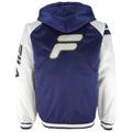 FILA - White & Blue Embroidered Hooded Jacket 1990s Small Vintage Retro