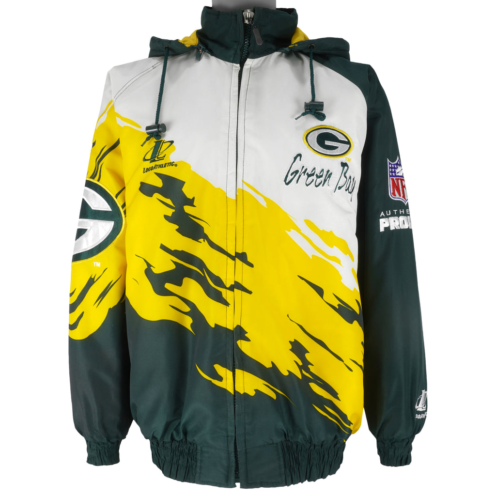 NFL (Logo Athletic) - Green Bay Packers Puffer Jacket 1990s Medium Vintage Retro Football