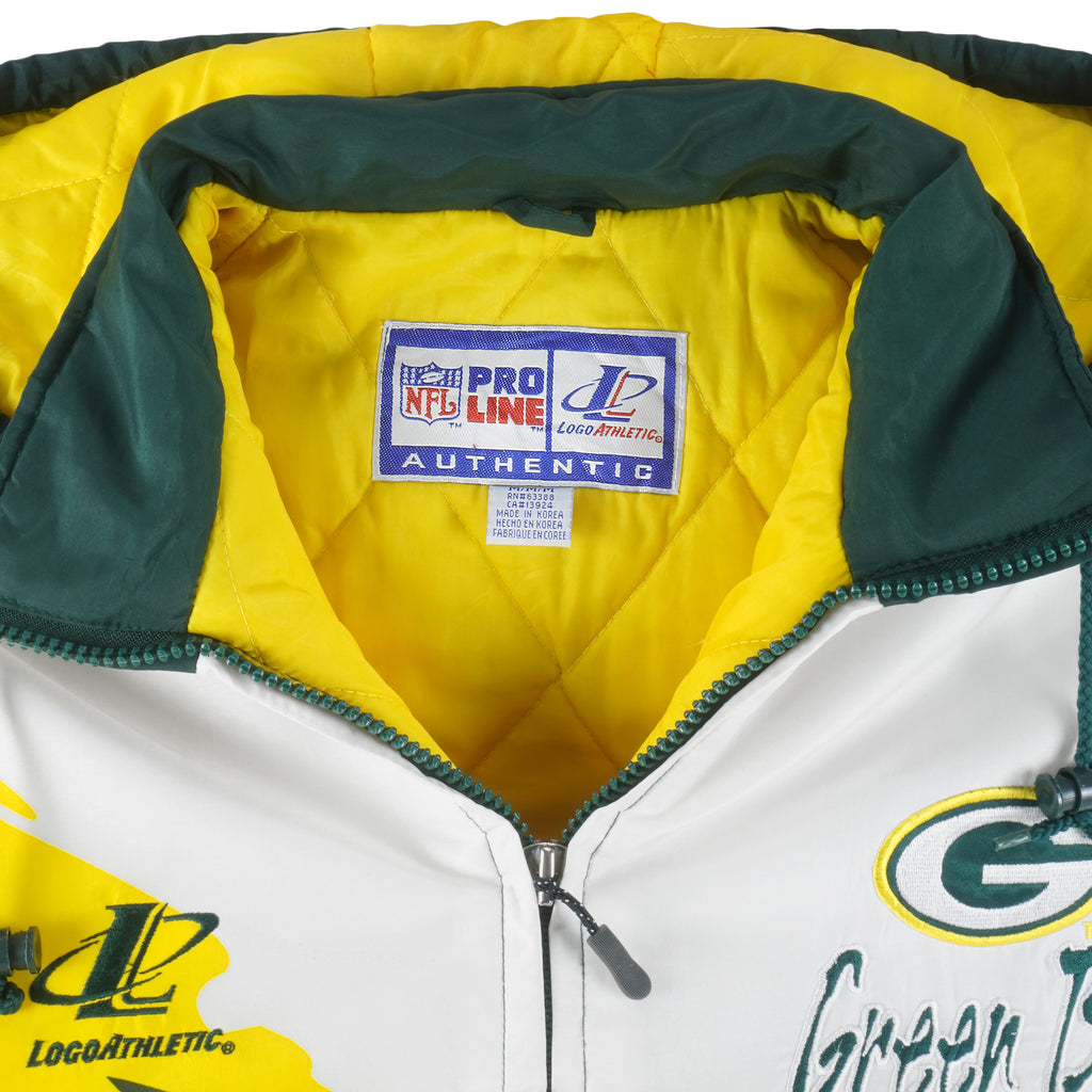 NFL (Logo Athletic) - Green Bay Packers Puffer Jacket 1990s Medium Vintage Retro Football