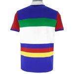 Ralph Lauren (Polo) - White & Blue RL-67 Striped Polo T-Shirt 2000s Small Vintage Retro