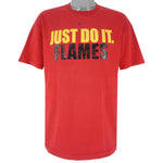 Nike - Calgary Just Do It Flames T-Shirt 1990s X-Large Vintage Retro Hockey