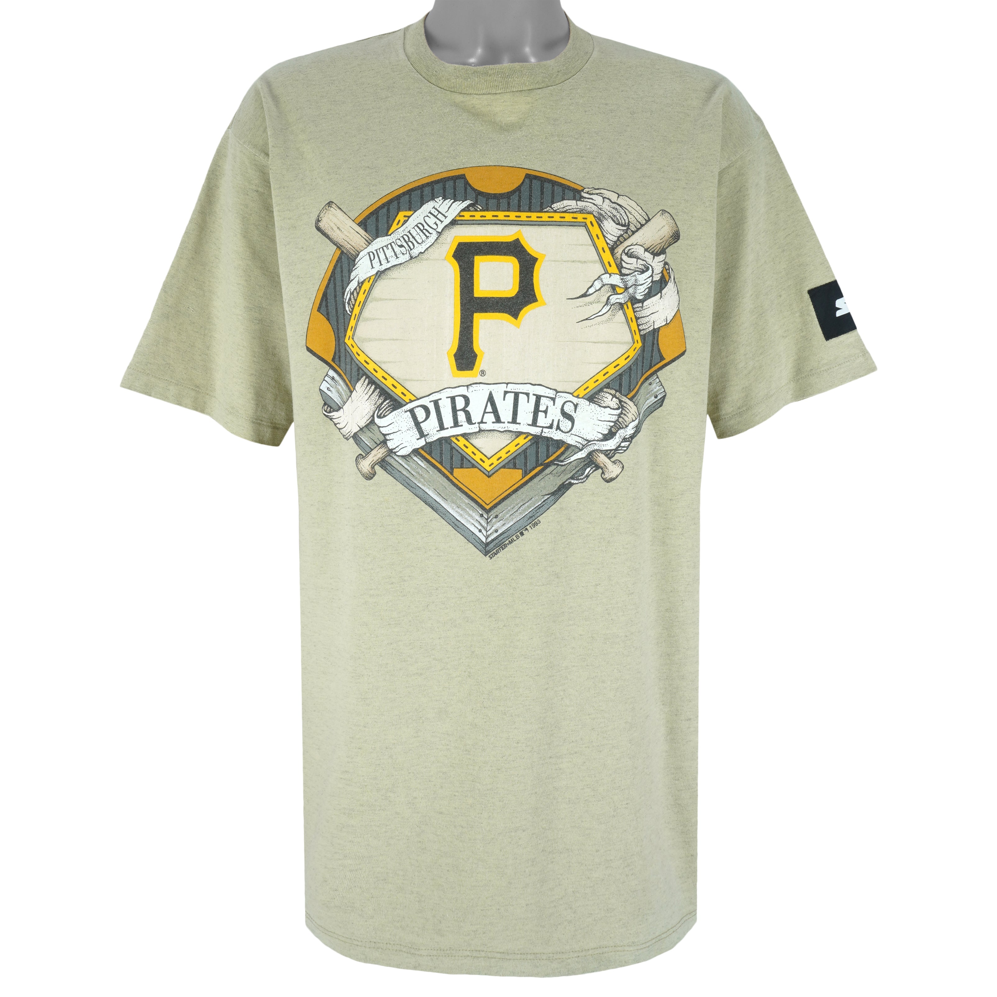 Starter - Pittsburgh Pirates Logo Single Stitch T-Shirt 1993 X-Large Vintage Retro Baseball