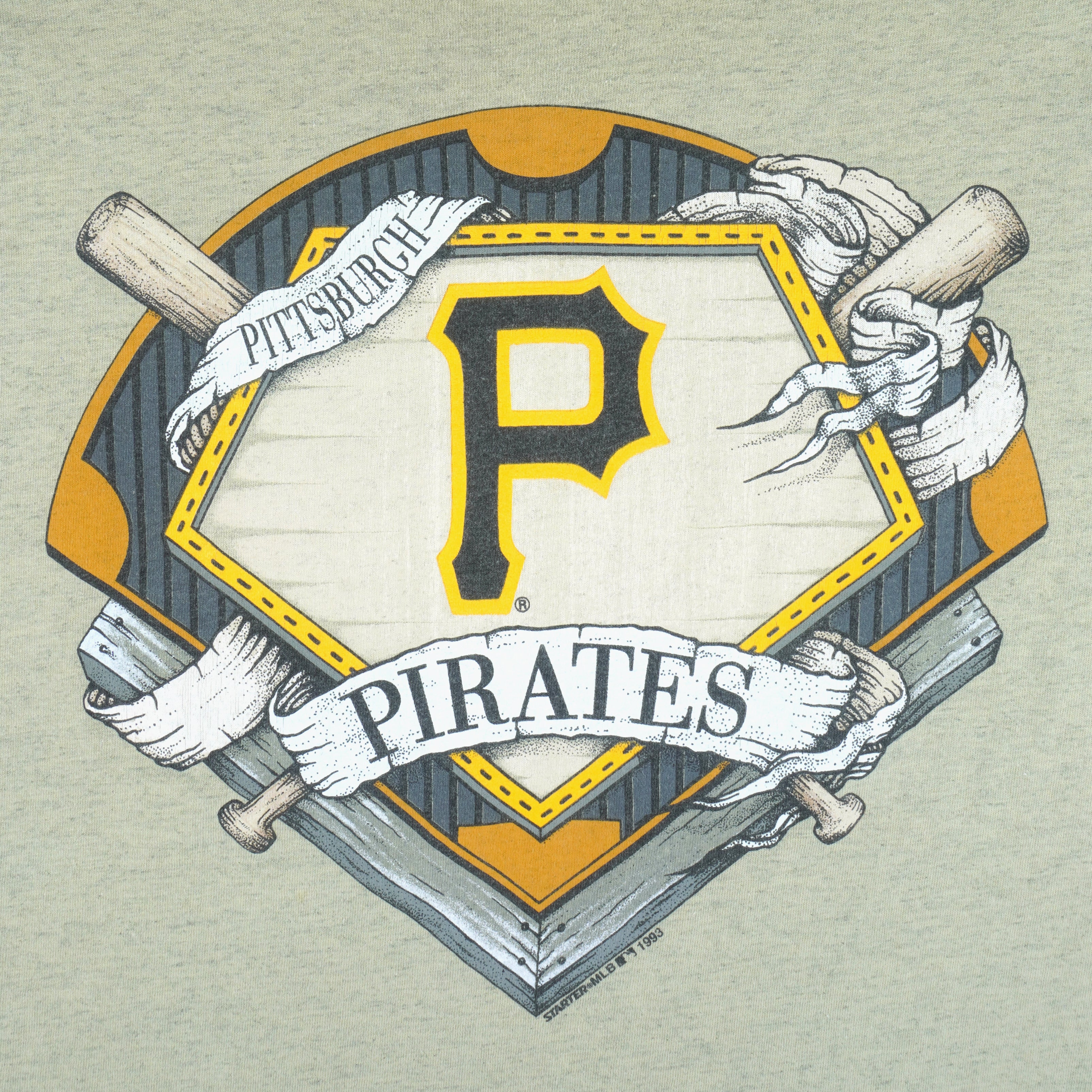 Starter - Pittsburgh Pirates Logo Single Stitch T-Shirt 1993 X-Large Vintage Retro Baseball