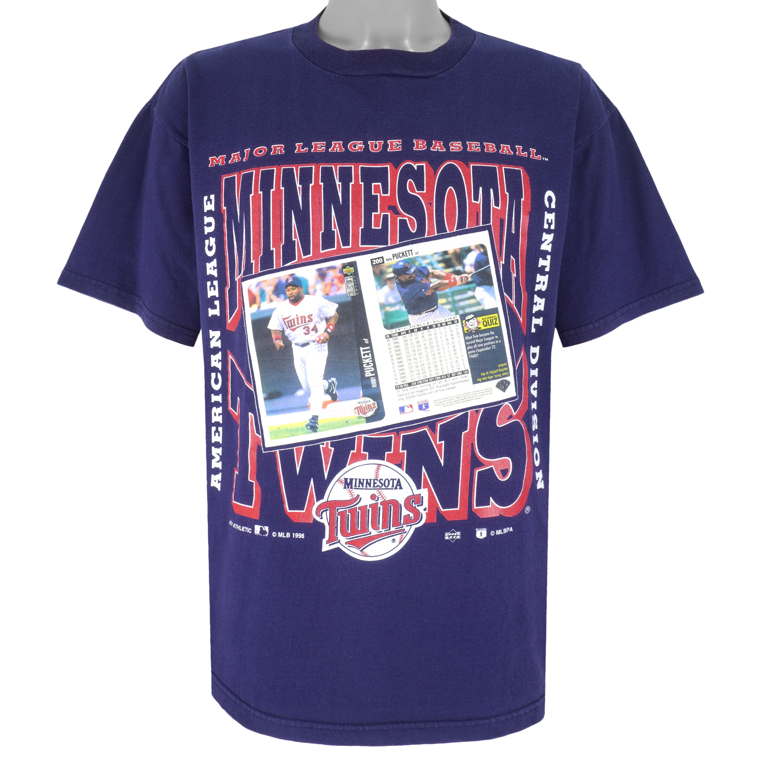 MLB (Joy Athletic) - Minnesota Twins Kirby Puckett T-Shirt 1996 Large Vintage Retro Baseball