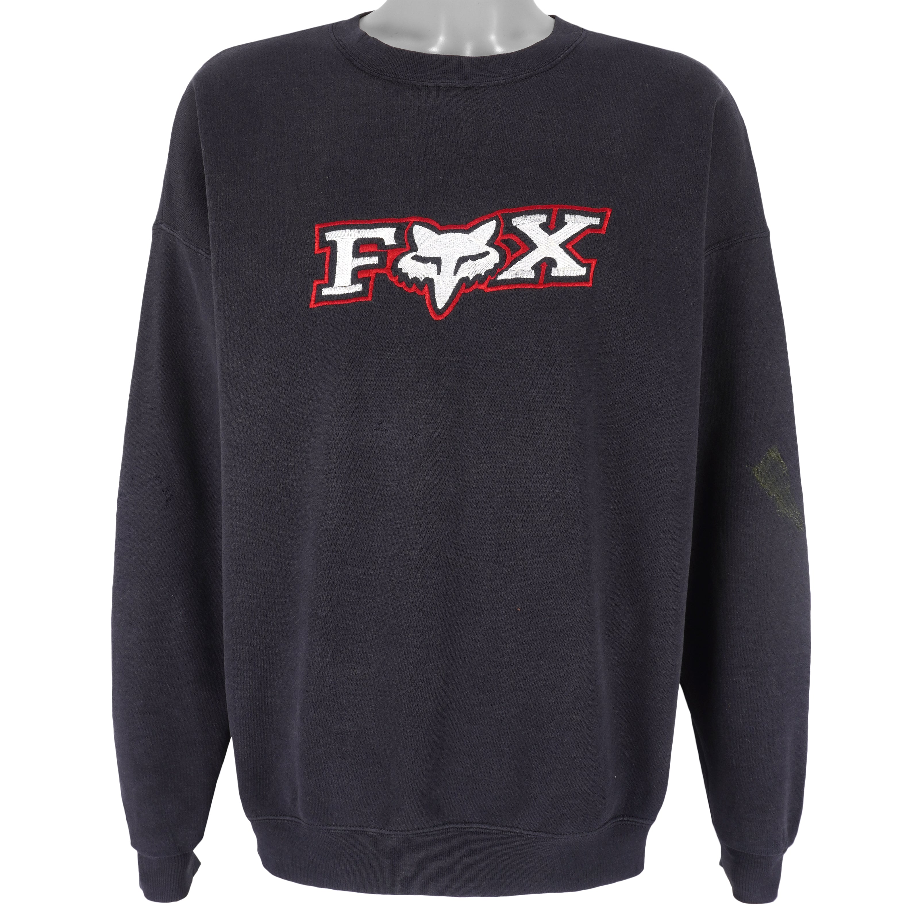 Vintage (Lee) - Fox Riders Co. Embroidered Crew Neck Sweatshirt 2X-Large Vintage Retro