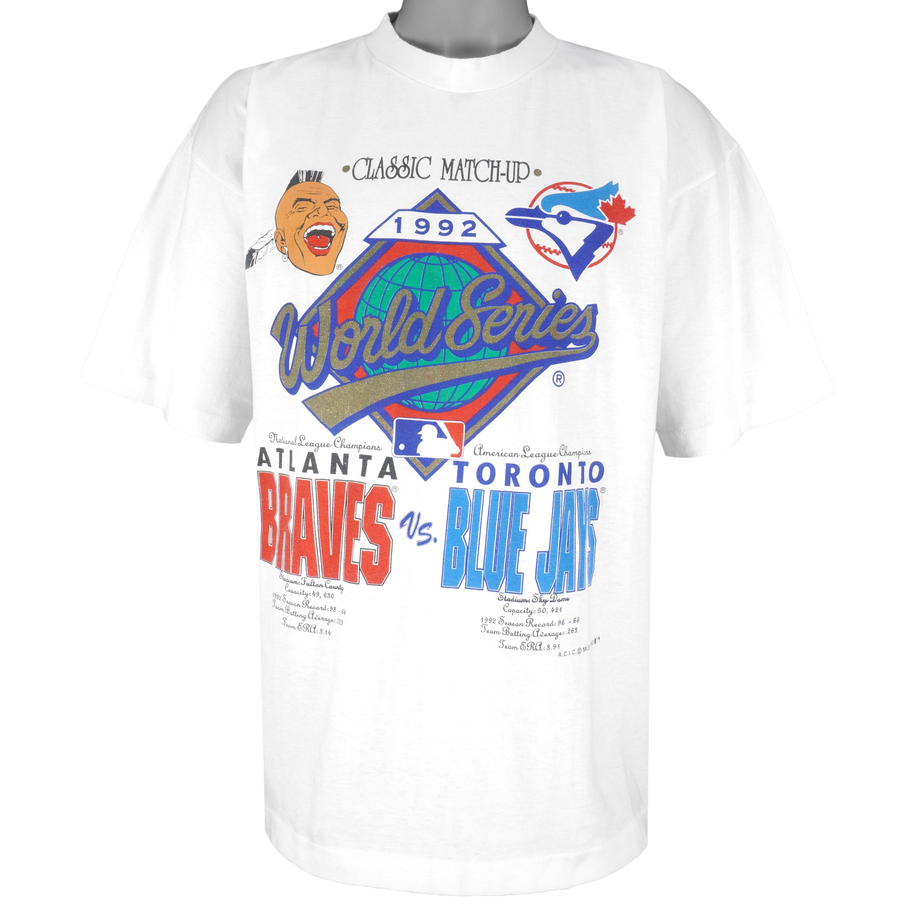 Vintage 1992 Atlanta Braves NL Champs / World Series T-Shirt Sz.L