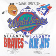 MLB (Softwear) - Atlanta Braves Vs Toronto Blue Jays World Series T-Shirt 1992 Large Vintage Retro Baseball