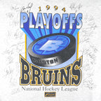 NHL (Lee) - Boston Bruins Playoffs Autographed Single Stitch T-Shirt 1994 X-Large Vintage Retro Hockey