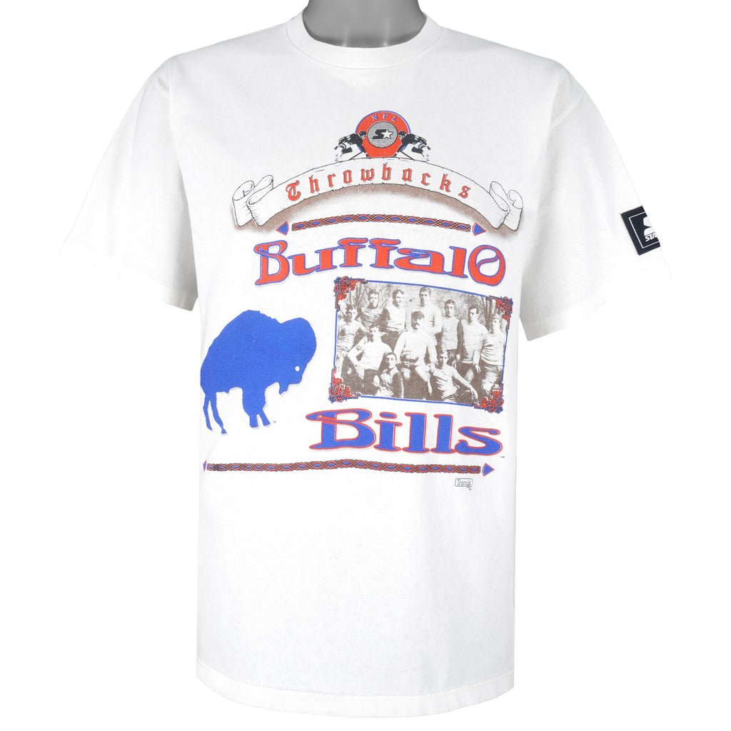 Starter - Buffalo Bills Throwbacks Single Stitch T-Shirt 1990s Medium Vintage Retro Football