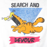 Vintage - Garfield Search And Deyour Crew Neck Sweatshirt 1990s Medium Vintage Retro