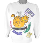 Vintage - Garfield Libra Happy Romantic Unbalance Crew Neck Sweatshirt 1980s Small