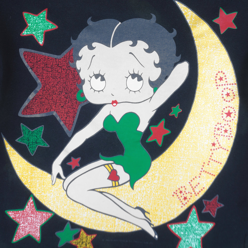 Vintage (KFS) - Betty Boop On The Moon and Stars Sweatshirt 1990s Medium vintage Retro