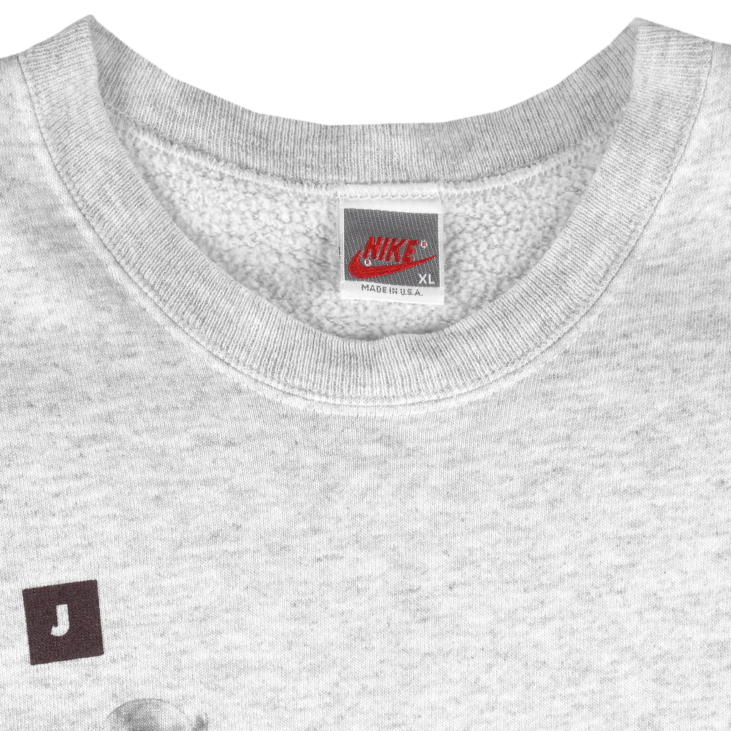 Nike - Michael Jordan No. 23 Grey Tag Crew Neck Sweatshirt 1990s X-Large Vintage Retro Basketball