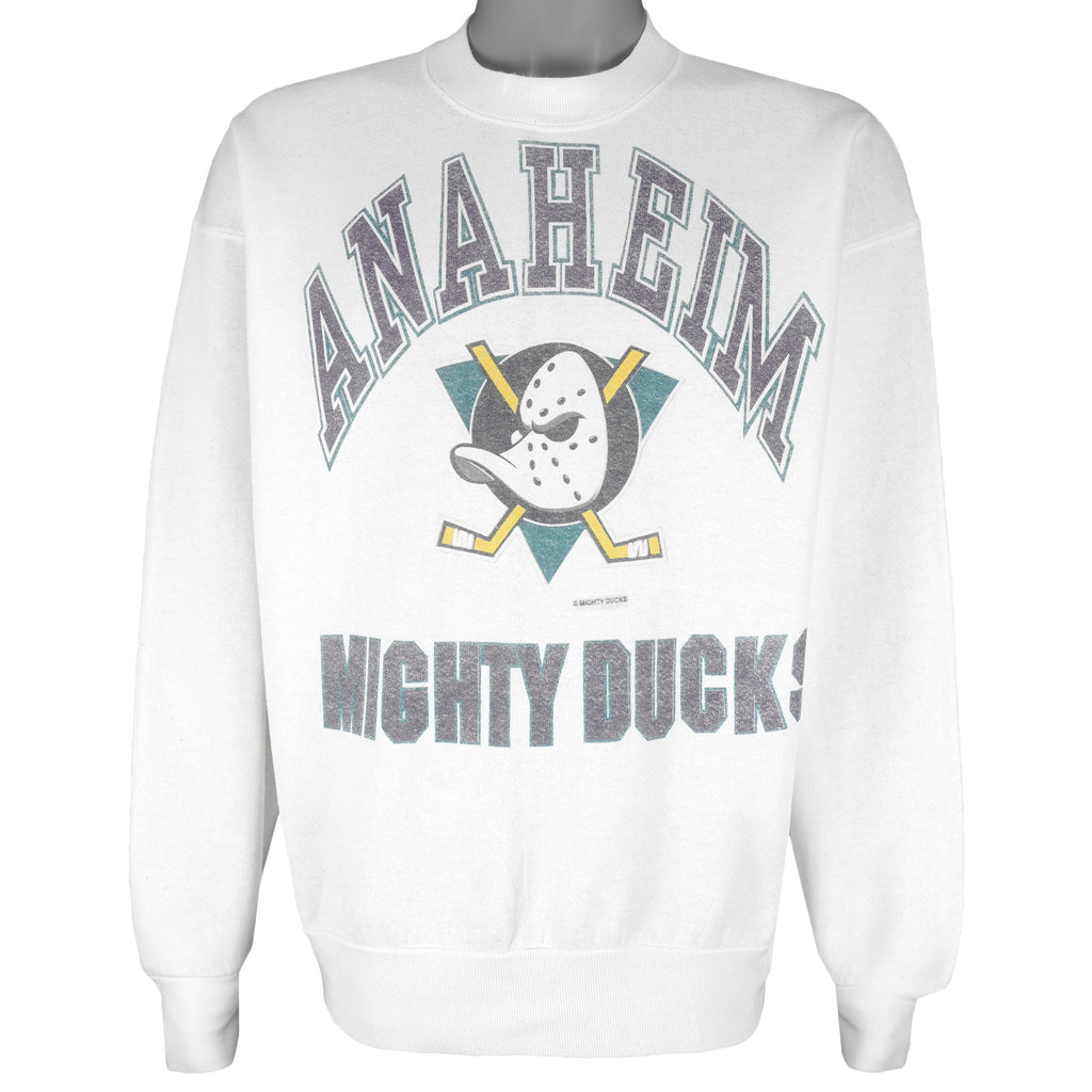 NHL - Anaheim Mighty Ducks Crew Neck Sweatshirt 1990s Large Vintage Retro Hockey