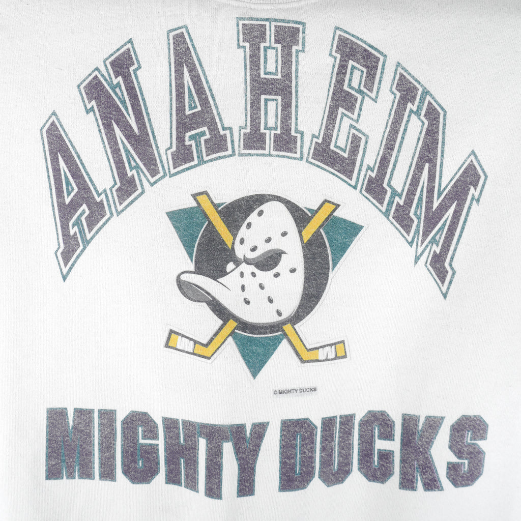 NHL - Anaheim Mighty Ducks Crew Neck Sweatshirt 1990s Large Vintage Retro Hockey